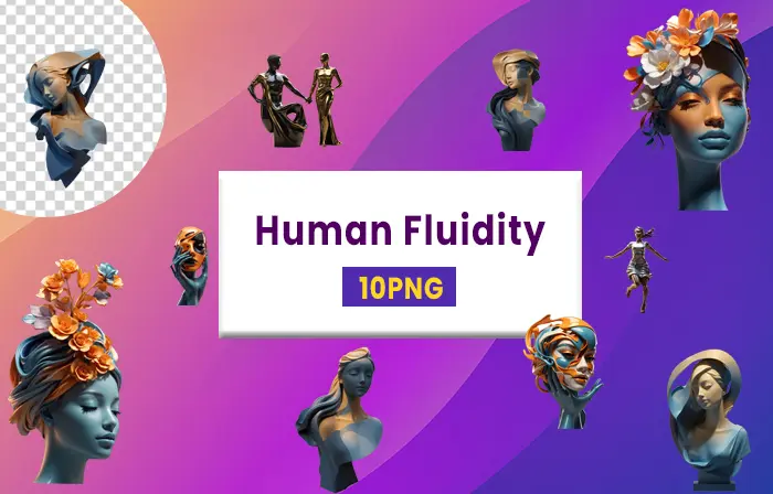 Fashionable Human Fluidity 3D Statue Elements image